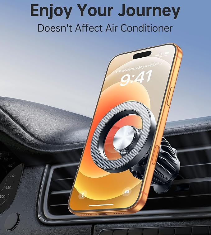 Kaistyle for Magsafe Car Mount【20 Strong Magnets】Magnetic Phone Holder for Car Vent Phone Mount Dash Mounted Holders Air Vent Phone Holder for Car Accessories for Women Men for iPhone 17 Pro Max 16 15