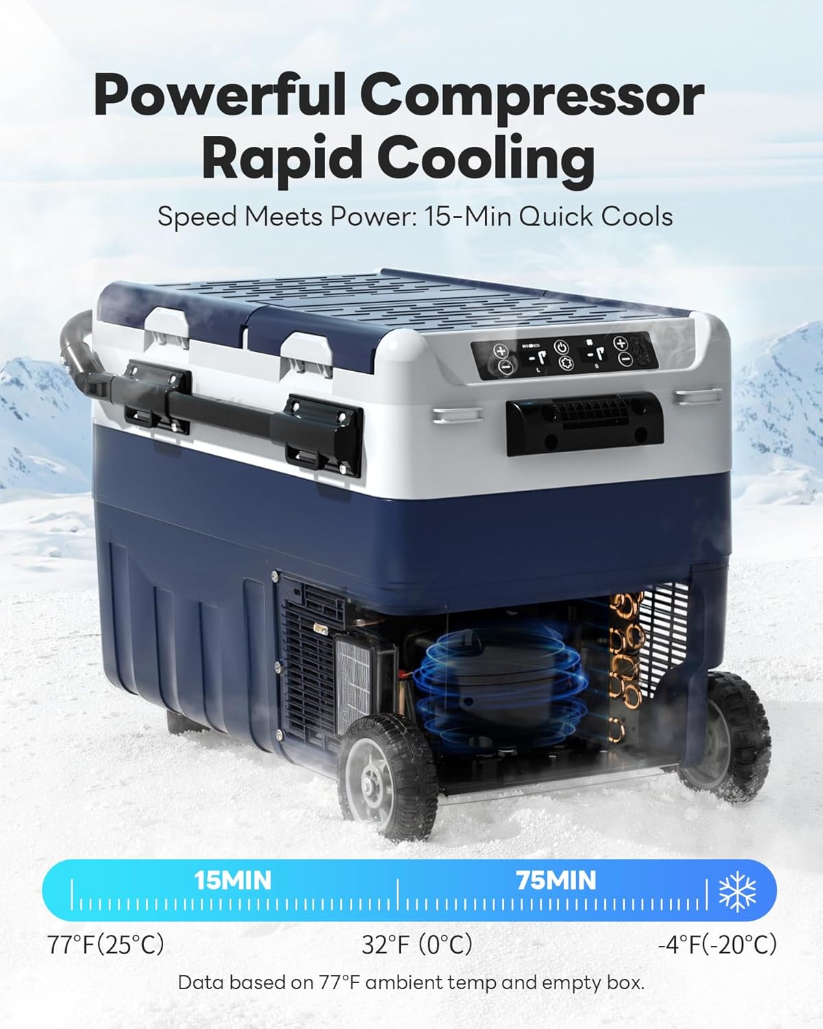 Aeitto 12 Volt Car Refrigerator, 42QT(40L) Dual Zone Portable Car Fridge Freezer -4℉-68℉ Electric Cooler Dual Temp Control Cooling Freezing 12/24V DC & 100-240V AC for Travel, Camping, RV, Road, Home