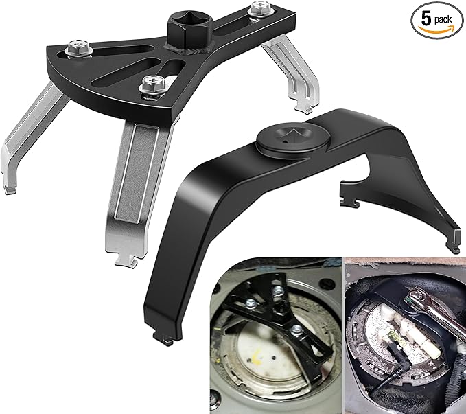 5.31" to 7.17" Adjustable Fuel Pump Lock Ring Tool + 6599 Fuel Tank Lock Ring Tool - Fuel Tank Repair Tools Set Works for Most Automotive Fuel Pump Locking Ring Like for Benz BMW Ford Nissan Volvo