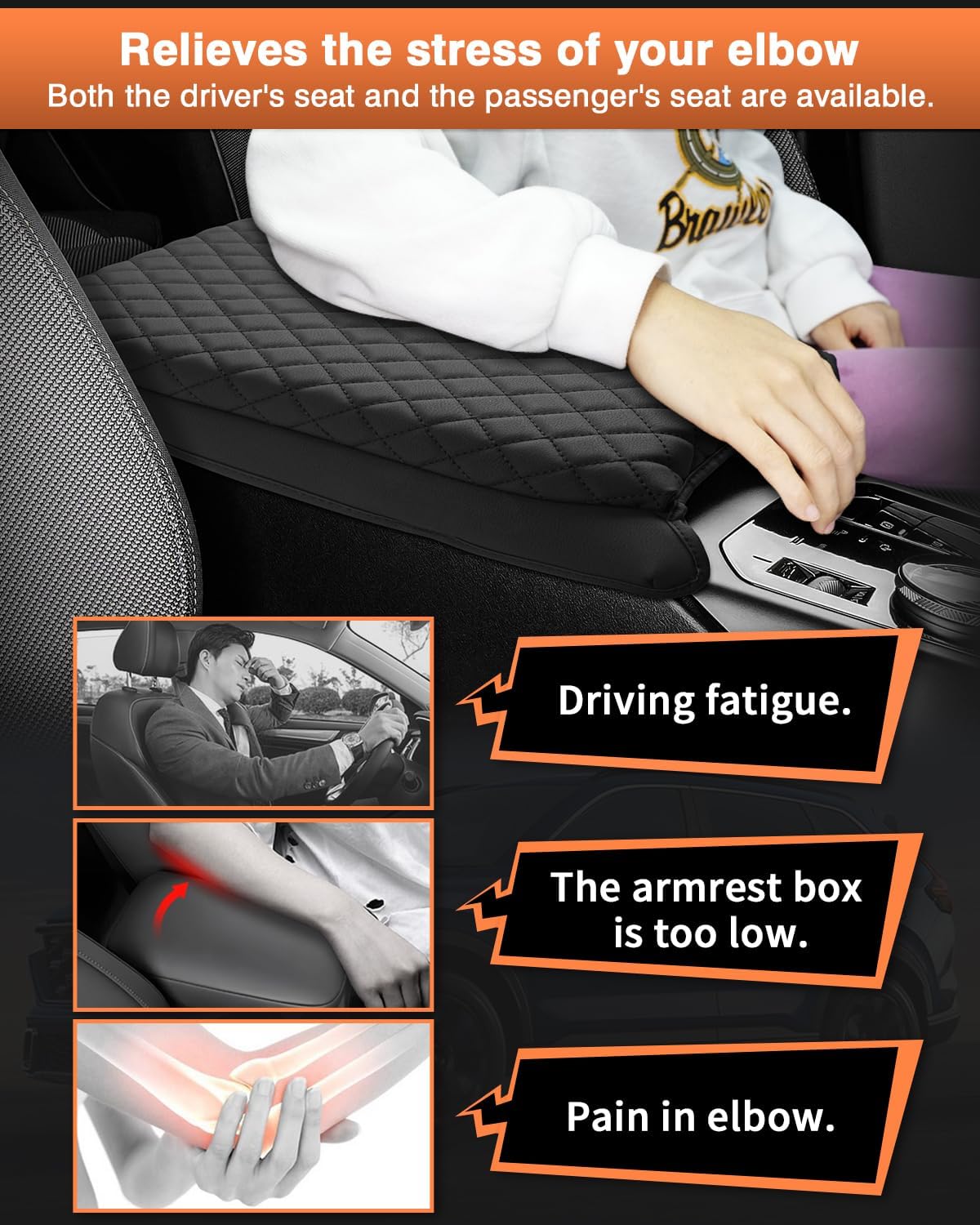 Shademax Custom for 2026 2025 BMW X3 Center Console Cover Armrest Cover for BMW X3 Arm Rest Cushion Pad Leather Middle Console Cover Armrest Seat Box Protector BMW X3 Accessories Anti-Scratch Black