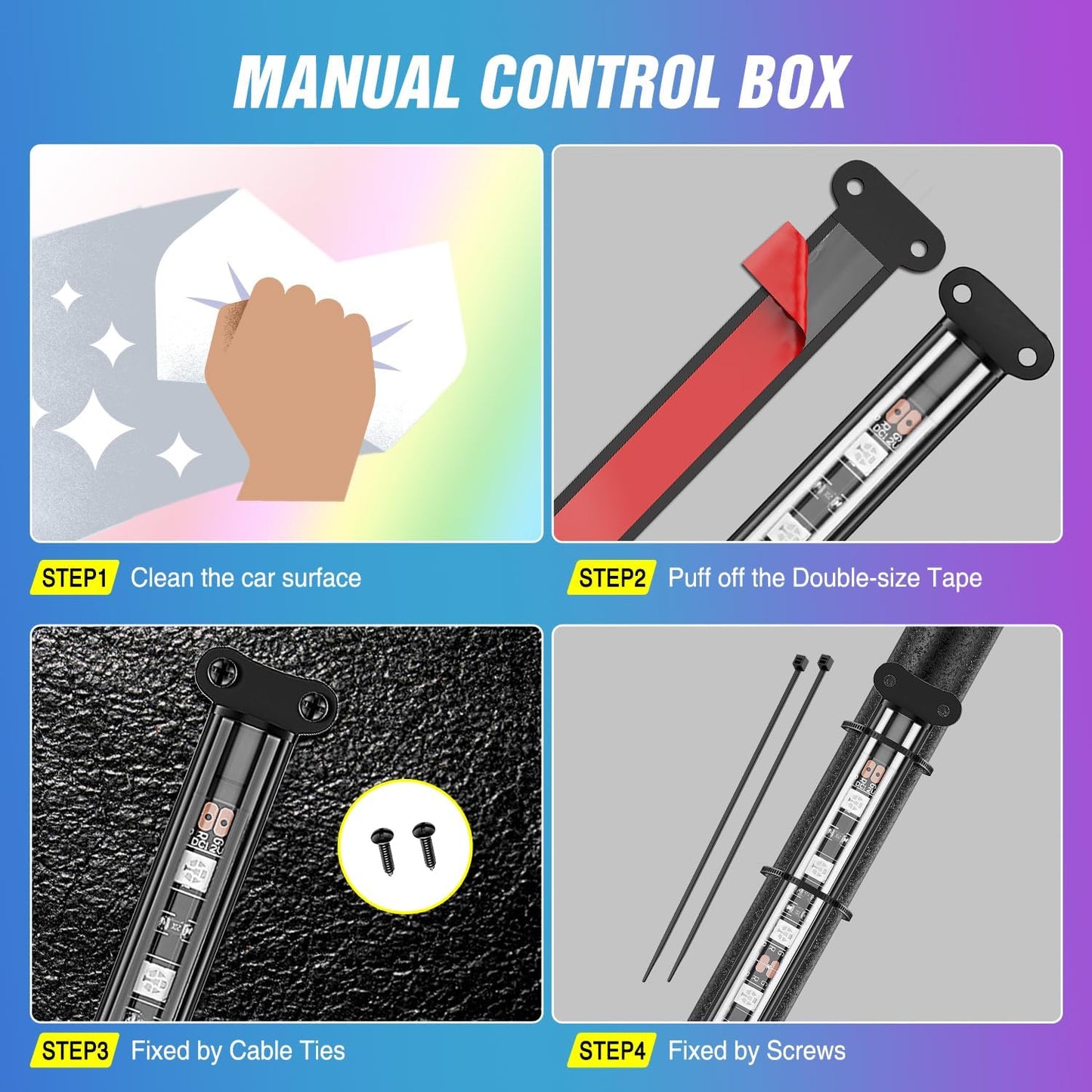 Nilight 4PCS Interior Car Strip Lights Cigarette Lighter Dream Color RGB-IC 12V DC with App Remote Control Multicolor Under Car Dash Lighting 2 Lines Design Music Sync Mode for Cars Truck ATV UTV