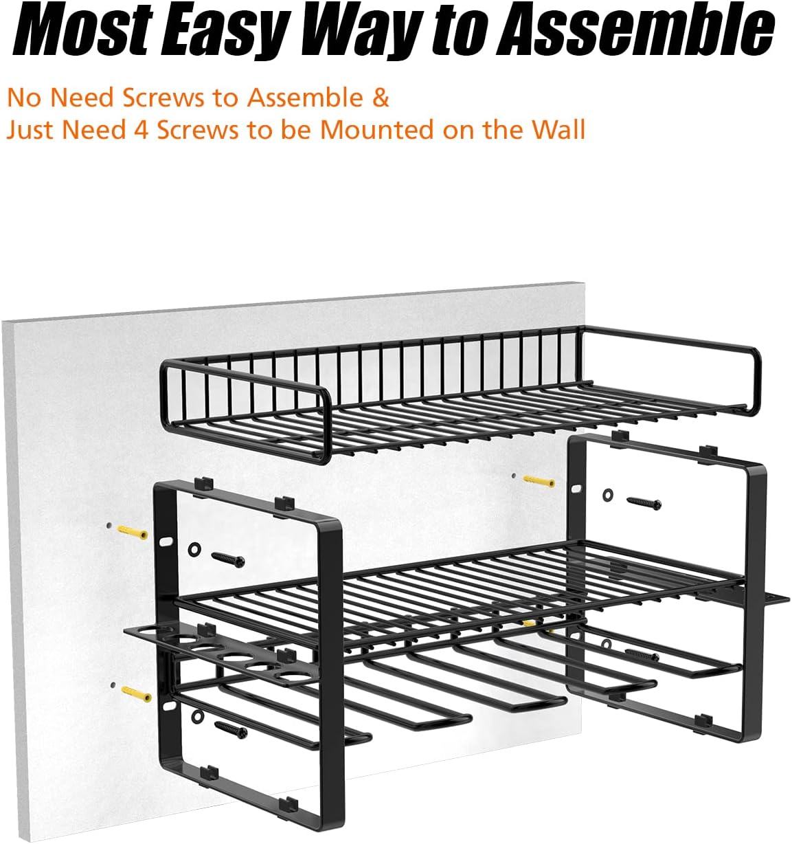 Power Tool Organizer Holder - Wall Mount Style for Power Tool Drill as Heavy Duty Tool Shelf & Tool Rack with Compact Packed with Color Box, Great Gift for Man