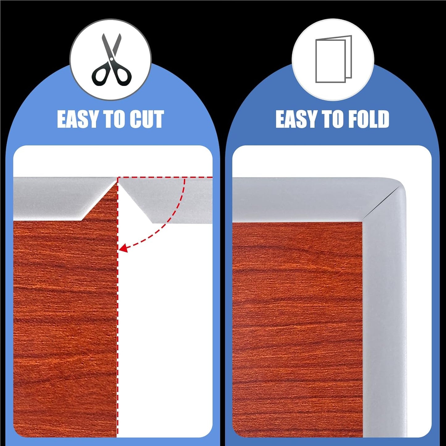 Rubber Edge Trim, Flexible Self Adhesive U Shaped Peel and Stick Edge Banding, 1-1/2"(38mm) U Channel Edge Protector, Edge Guards for Woods, Furniture, 20Ft, Grey Color