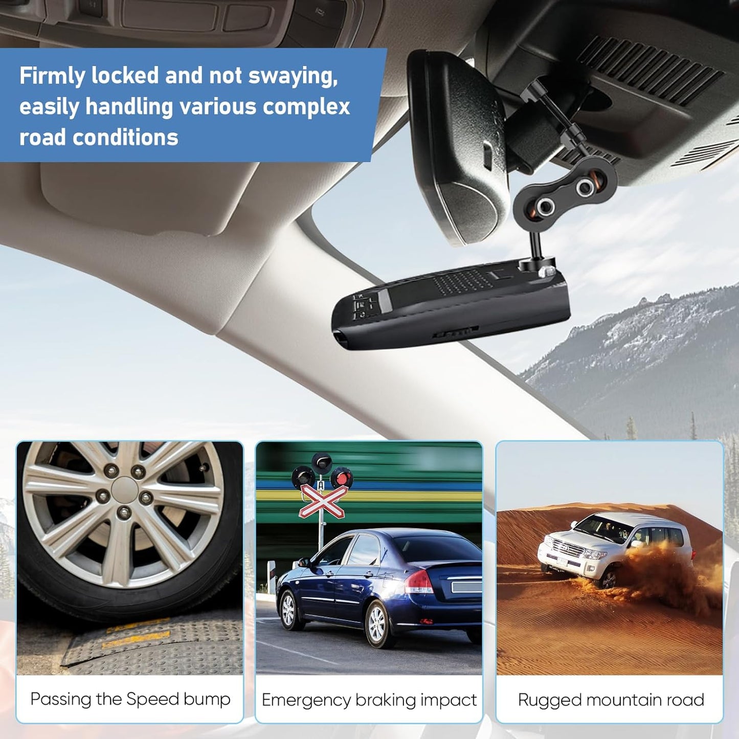 Radar Detector Mount Rearview Mirror Bracket,Car Truck Mirror Radar Mount Bracket,Aluminum Rearview Mirror Rod Mount (for Uniden Radar Detector)