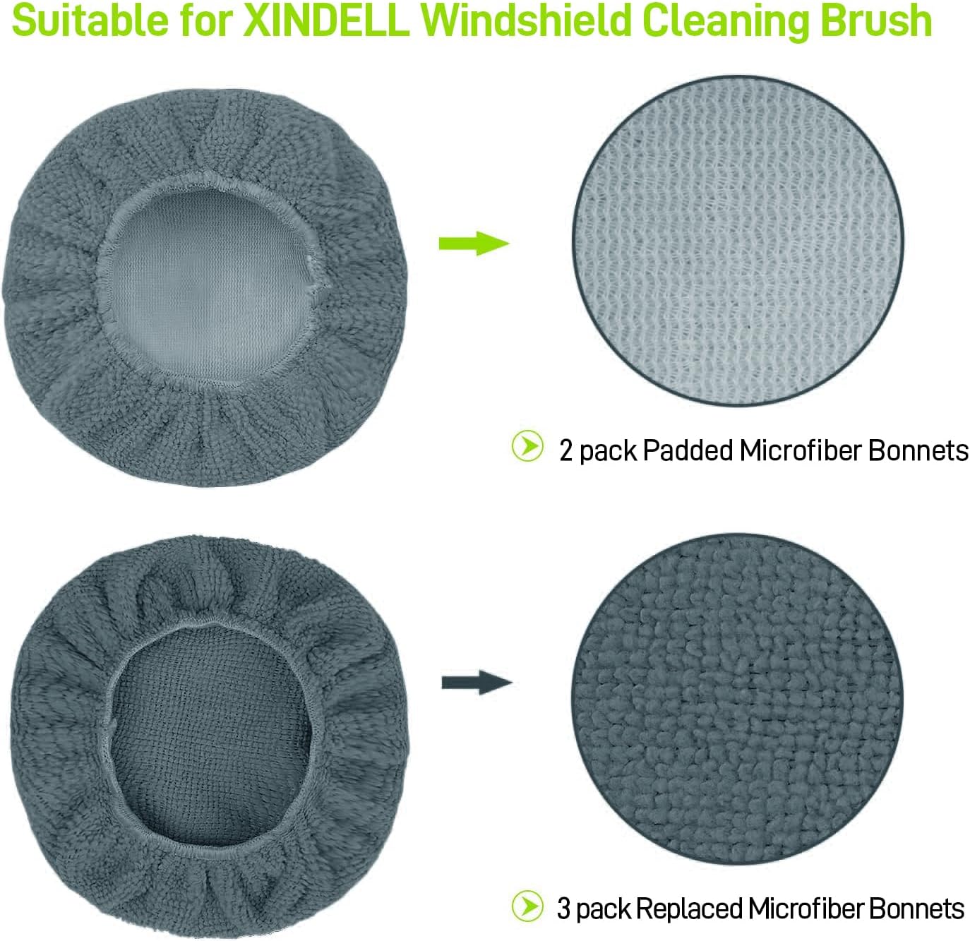 XINDELL 5 Pack Microfiber Pads – Replacement Heads Cover for Xindell Windshield Cleaner Tools. Washable & Reusable Triangle Pads (Grey). Fits Window Reach Tool - Handle Not Included