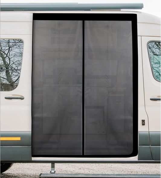 83''H x 59''W Van Bug Screen Side Door Sliding Door Window Covers with Magnetic Closure Car Window Screens for Mercedes Sprinter Motorhome Camper