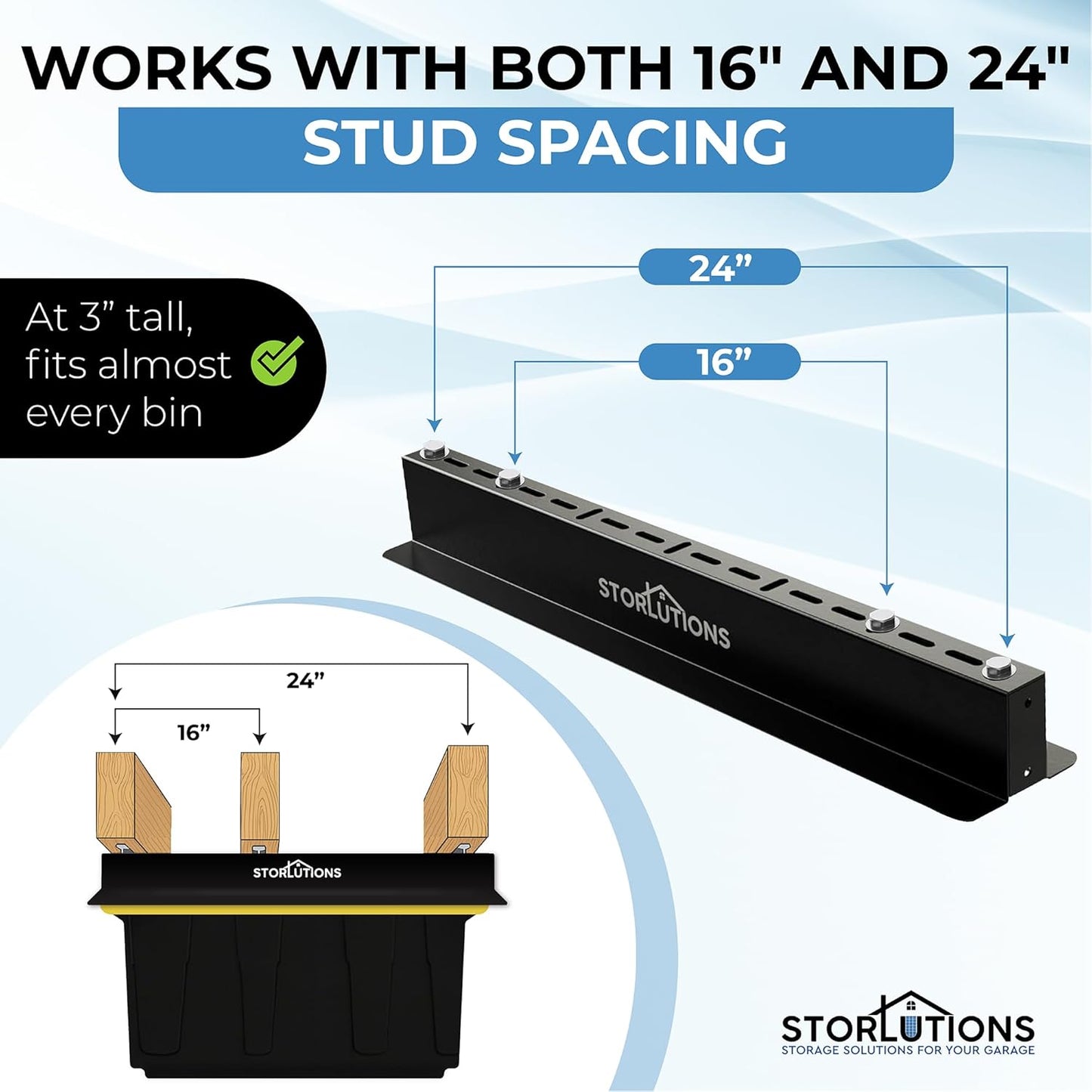 Heavy Duty Adjustable Ceiling Mount Garage Shelving for 16"-24" Stud Spacing, Ideal for Garage Storage and Home Organization Solutions