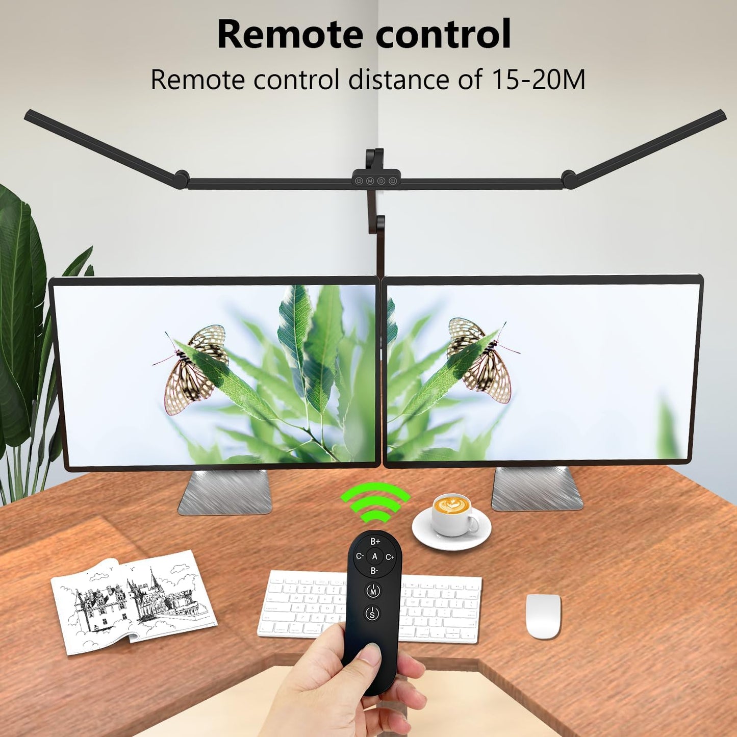 3000 Lumen Ultra Bright Architect Desk Lamp with Clamp, 36W Tall Overhead Led Desk Light for Home Office, 47Inch Long Dimmable Computer Monitor Light Bar with Remote for Table Desktop Drafting