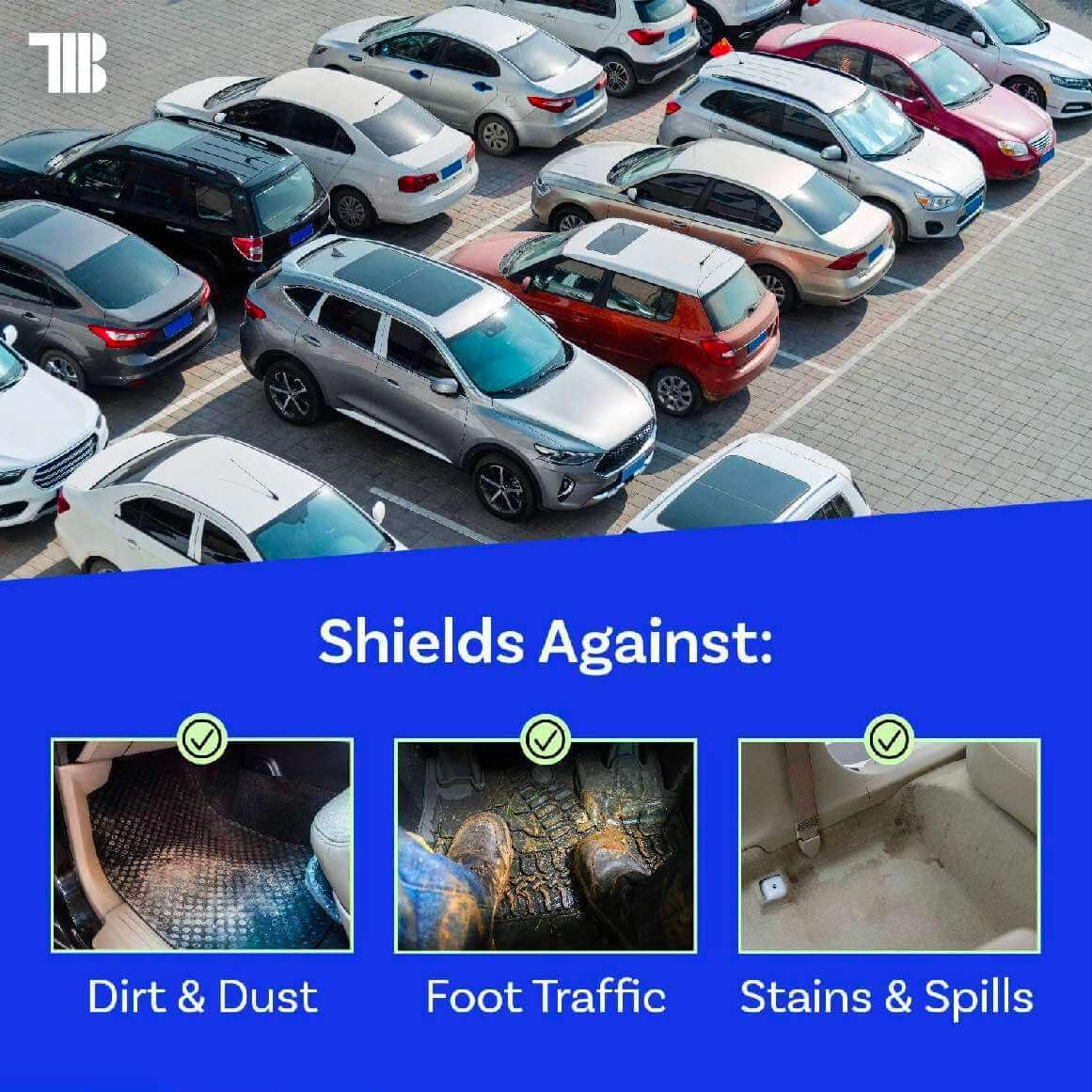 Auto Carpet Film, 24” Roll with 21” Perforation, 4 Mils Thick, Dealer Must Remove Protective Cover, Plastic Floor Mats for Car Carpet Protection, Made in USA (24" x 200' Roll)