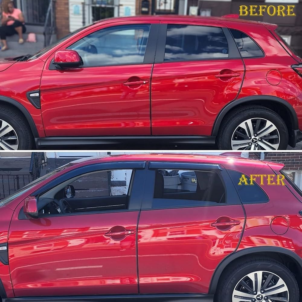 94076 Side Window Wind Deflector,4pcs Outside Mount Style Shade Sun Rain Guards Set,Dark Smoke Window Visors fit for 2009-2013 Nissan Rogue,2014-2015 Rogue Select