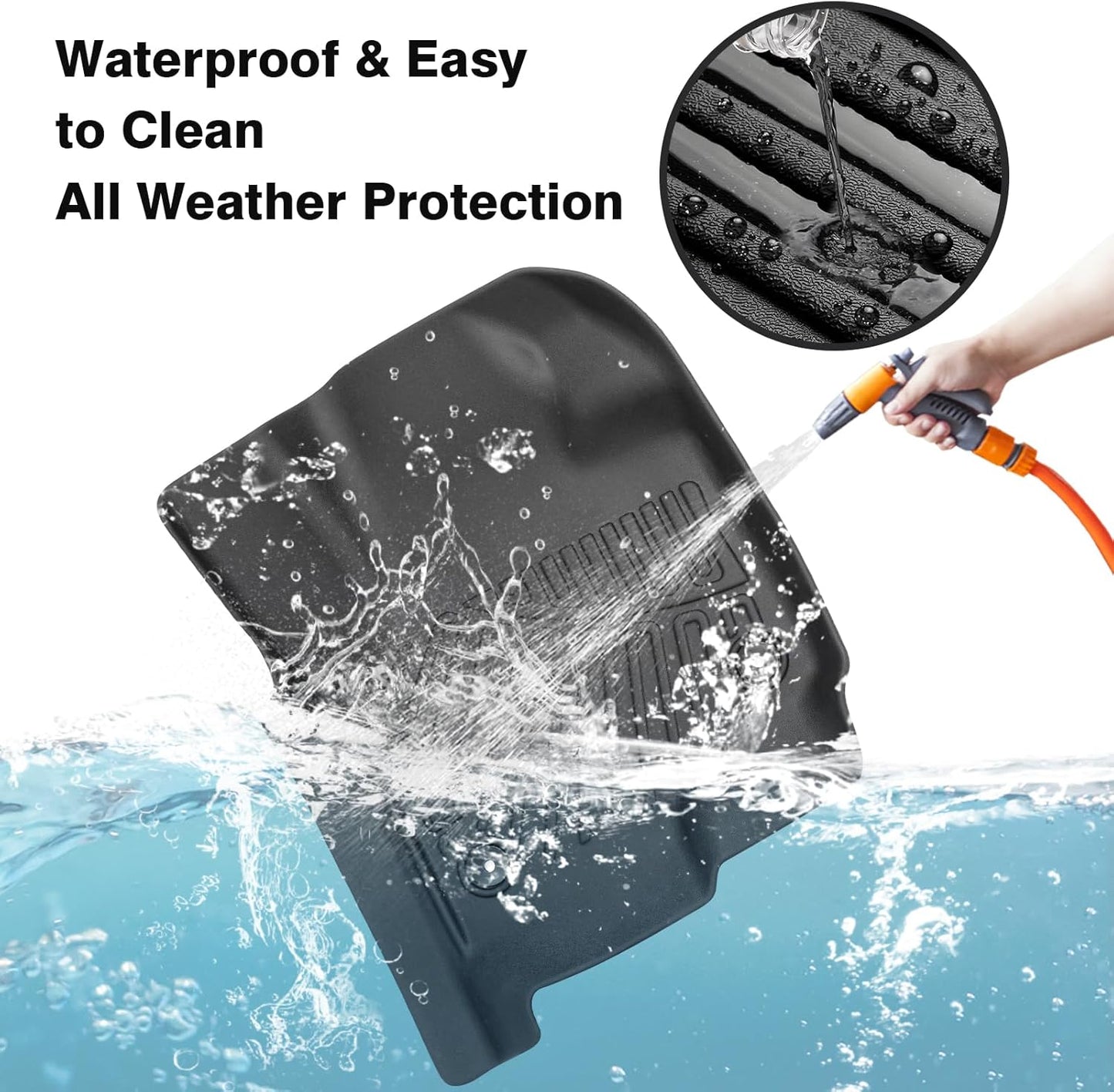 Powerty Floor Mats for 2018-2024 Ford Expedition with 2nd Row Bucket Seats Accessories All Weather Floor Liner 3D TPE 1st & 2nd Row Floor Mat Heavy-Duty Floor Liners