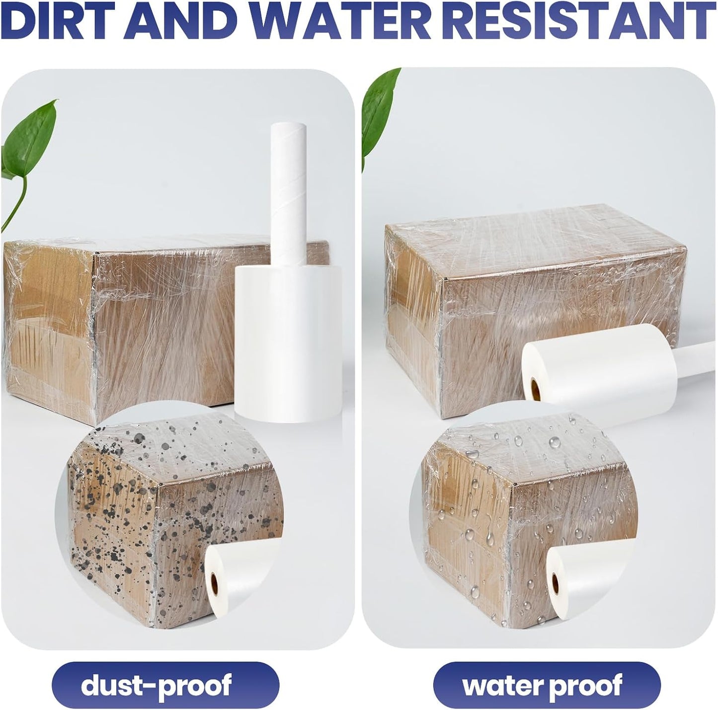 ADHES Mini Hand Stretch Wrap Film, 5 Inch x 1000 Feet 80 Gauge Industrial Strength Stretch Film, Shrink Wrap Roll for Packing, Pallet, Furniture Wrapping Moving & Protection