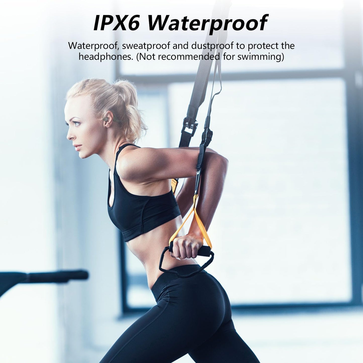 BANIGIPA Open Ear Headphones Wireless Bluetooth, Upgraded 5.3 Bluetooth Headphones with Microphone for Cell Phones, Waterproof Wireless Headset for Running, Cycling, Hiking, Driving,10 Hrs Playtime