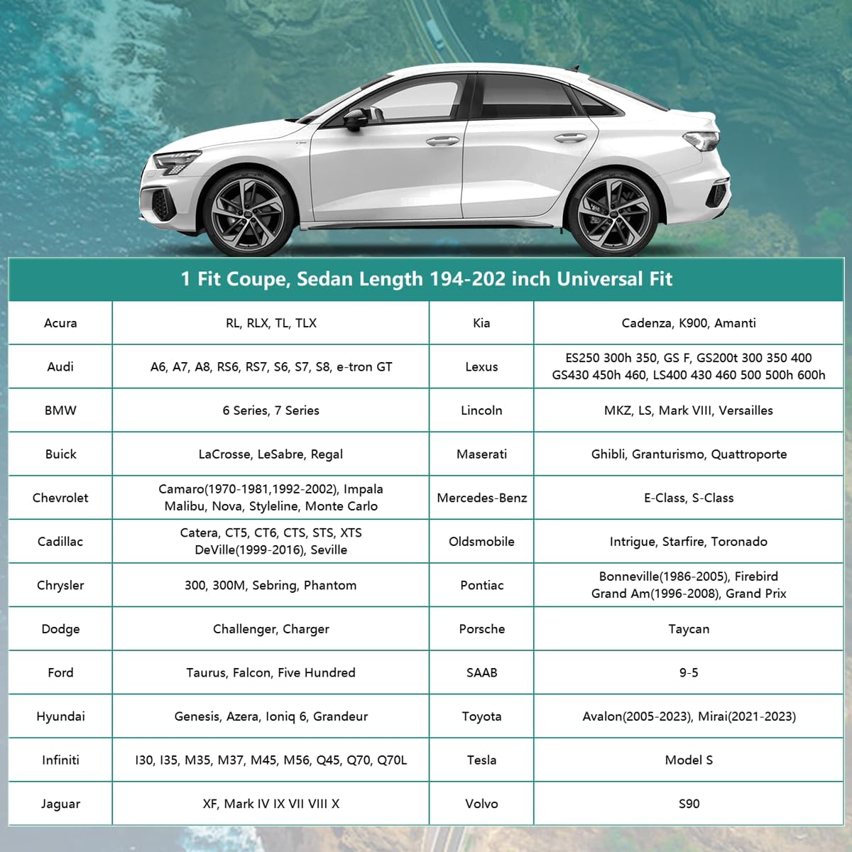 16 Layers Car Cover Waterproof All Weather, Heavy Duty Full Exterior Cover Universal Fit Coupe Pontiac Firebird/Trans Am, Chevy Malibu/Chevelle, Dodge Charger, Hyundai Genesis, Jaguar XJ etc.