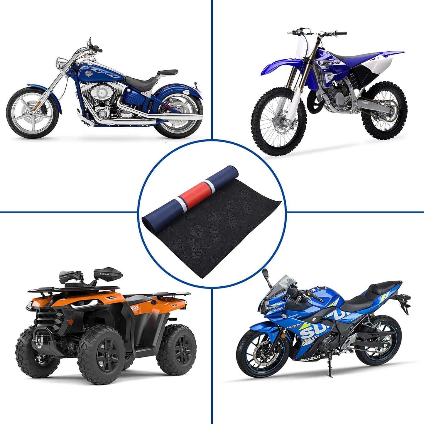 Motorcycle Mat, 78" L x 31" W Motorcycle Garage Mat Waterproof, Non-Slip, Heavy-Duty Surface for Display Decoration, ATVs & Workshop Use – Easy to Clean & Reusable