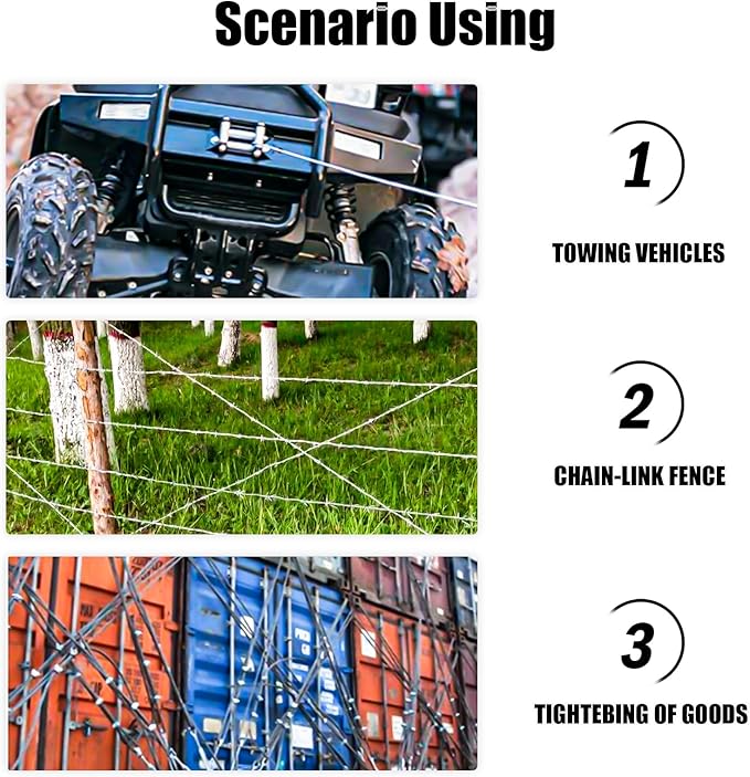 Come Along Winch Heavy Duty 2-Ton (2-Pack) with 6.56ft Steel Cable & 2 Hooks - Dual Gear Power Puller Tool for Automotive Hoisting, Construction Lifting, and Vehicle Recovery