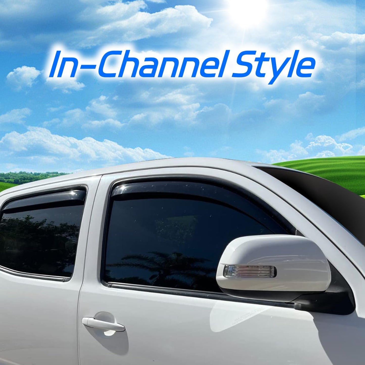 in-Channel Window Rain Guards for 2017-2022 Honda CRV(CR-V), ‌Sturdy Side Wind Deflectors, Vent Window Visors for Cars, Vent Deflector Shade Shield, 2017 2018 2019 2020 2021 2022