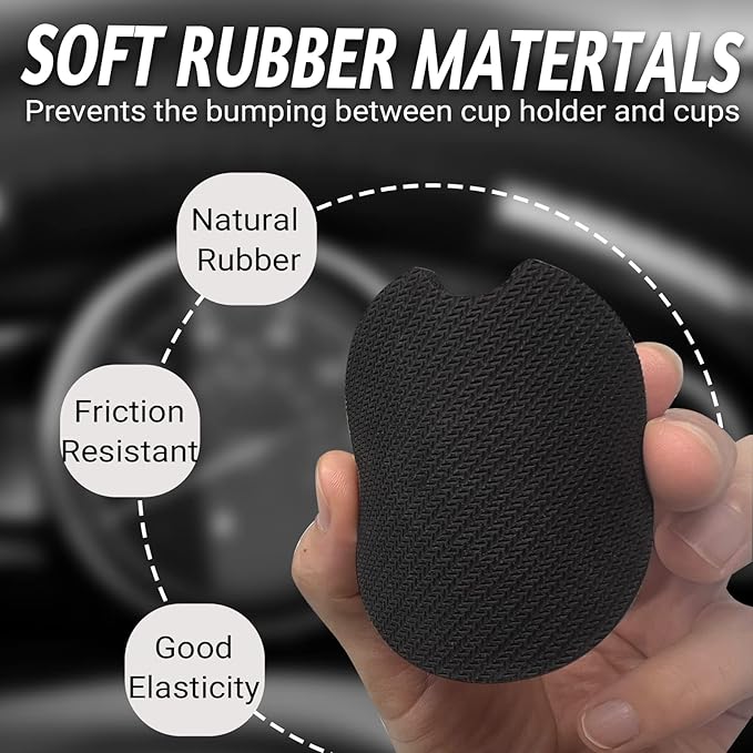 Car Coasters for Cup Holders，2.75" Anti Slip Rubber Mat with A Finger Notch, 2 Pack Car Cup Holder Coasters for Car Interior Accessories for Women Men Mushroom