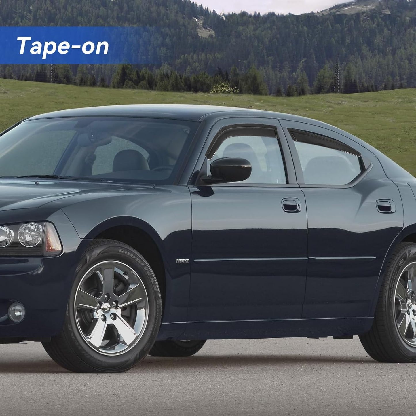 Window Visors Rain Guards for 2006 2007 2008 2009 2010 Dodge Charger, Out-Channel Window Vent Wind Deflectors Visors Shades for 06-10 Charger