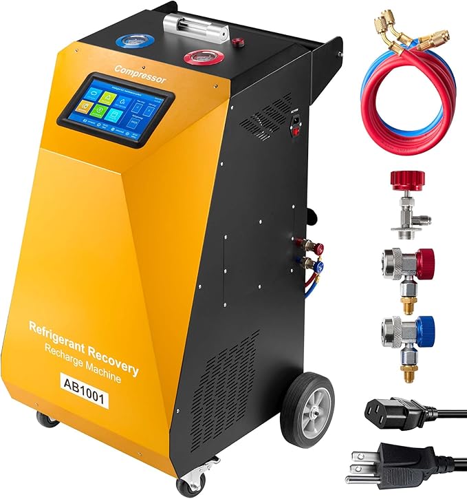 Fully Automatic Refrigerant Recovery Machine for R134a and R1234yf, Recharging Machine for Hybrid and Non-Hybrid Automotive A/C Systems
