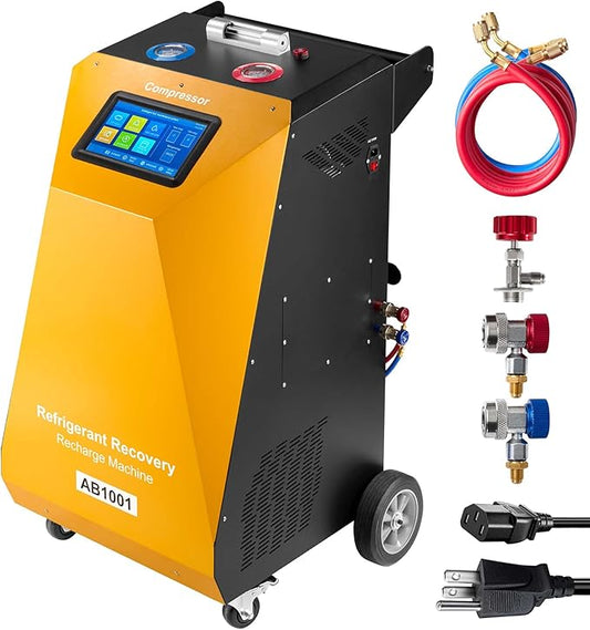 Fully Automatic Refrigerant Recovery Machine for R134a and R1234yf, Recharging Machine for Hybrid and Non-Hybrid Automotive A/C Systems