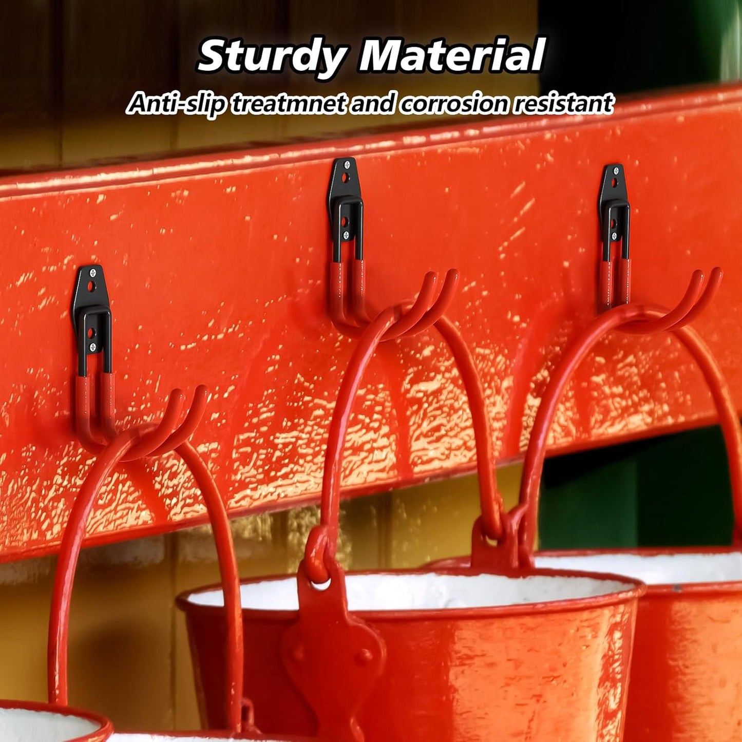 8 Pack 5.5x4.1 inch J Heavy Duty Garage Hooks,Solid Steel Wall Mount Hangers,with Anti-Slip Coating,for Hanging and Organising Ladder,Bike,Ropes,Broom,Garden,Yard and Power Tools