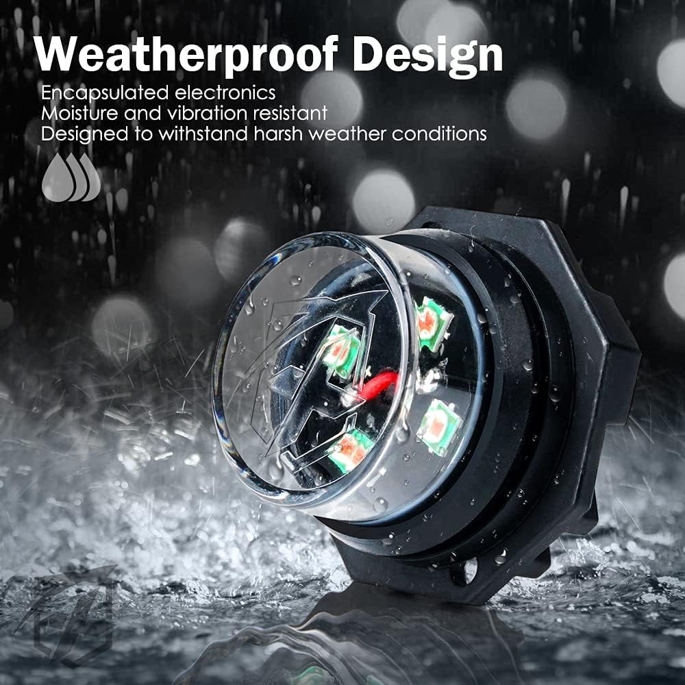 Xprite Red Blue LED Hideaway Strobe Police Lights Kit, 20 Flashing Patterns w/Control Panel for Headlights Taillights Hazard Warning Mounting, for Emergency Vehicles Volunteer Cop Cars Trucks, 4PCS