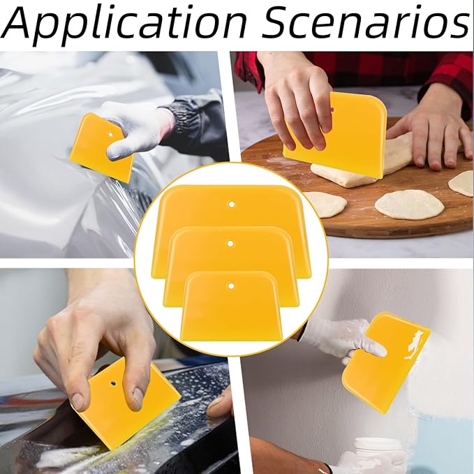 6-Pack Body Filler Spreaders,4/5/6 Inch Plastic Spreader Tool,Reusable Auto Body Repair Kit for Automotive Body Fillers Putties Glazes & Caulks