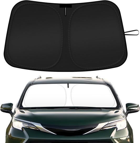 Car Windshield Sun Shade Compatible with 2021 2022 2023 2024 2025 Toyota Sienna Accessories Sunshade Custom Foldable Windshield Sun Visor
