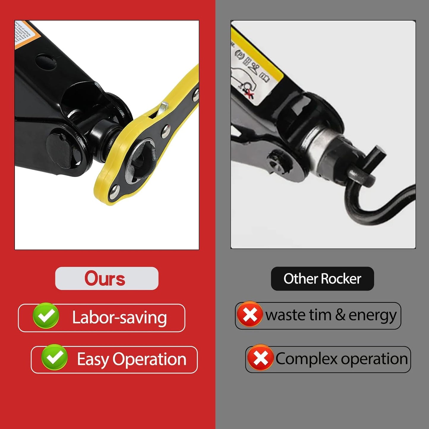 Scissor Jack Car Jack Kit 3 Tons (6,613 lbs) Universal Tire Jack Changing Kit - Extra Wide Base - Portable Car Emergency Kit with Lug Wrench for Sedan Truck SUV MPV (3T)