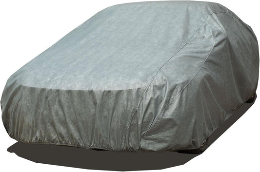 All Weather Waterproof Car Cover, 7-Layer Non-Woven Cotton Car Covers for Automobiles Car Snow Cover, Full Exterior Covers, Winter Rain Sun Sedan, Grey, Size Sedan C6 206”-228”