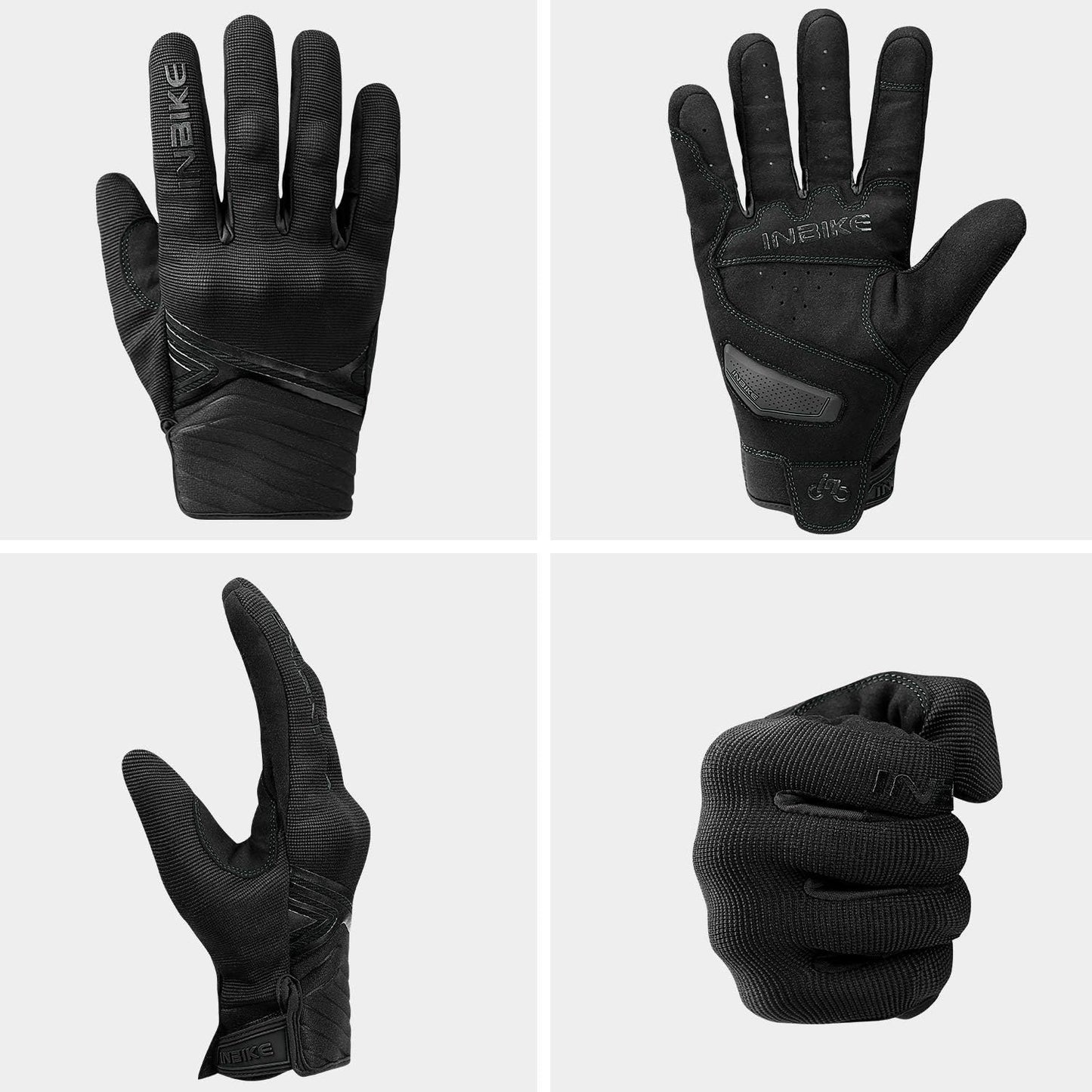 INBIKE Breathable Mesh Motorcycle Gloves Touchscreen with TPR Palm Pad Hard Knuckles