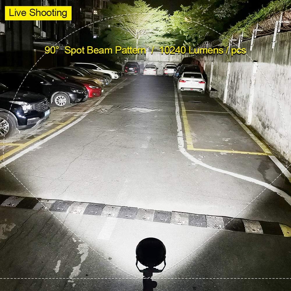 EXZEIT 9 Inch LED Round Driving Lights, 128W 20480 Lumens Offroad Fog Lights for Jeep Wrangler Trucks Toyota Pickup GMC SUV Ford