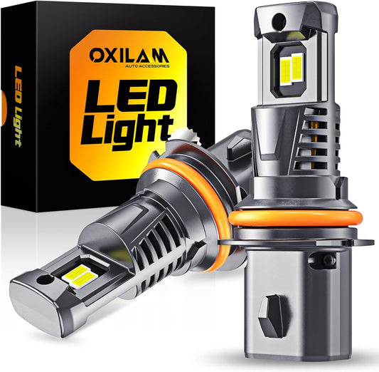 OXILAM 9007/HB5 LED Bulbs 10X Ultra-Brighter 60,000LM Than Halogen, 3 Min Quick Install, 20 Years Lifespan, No Flicker, 99% Compatibility