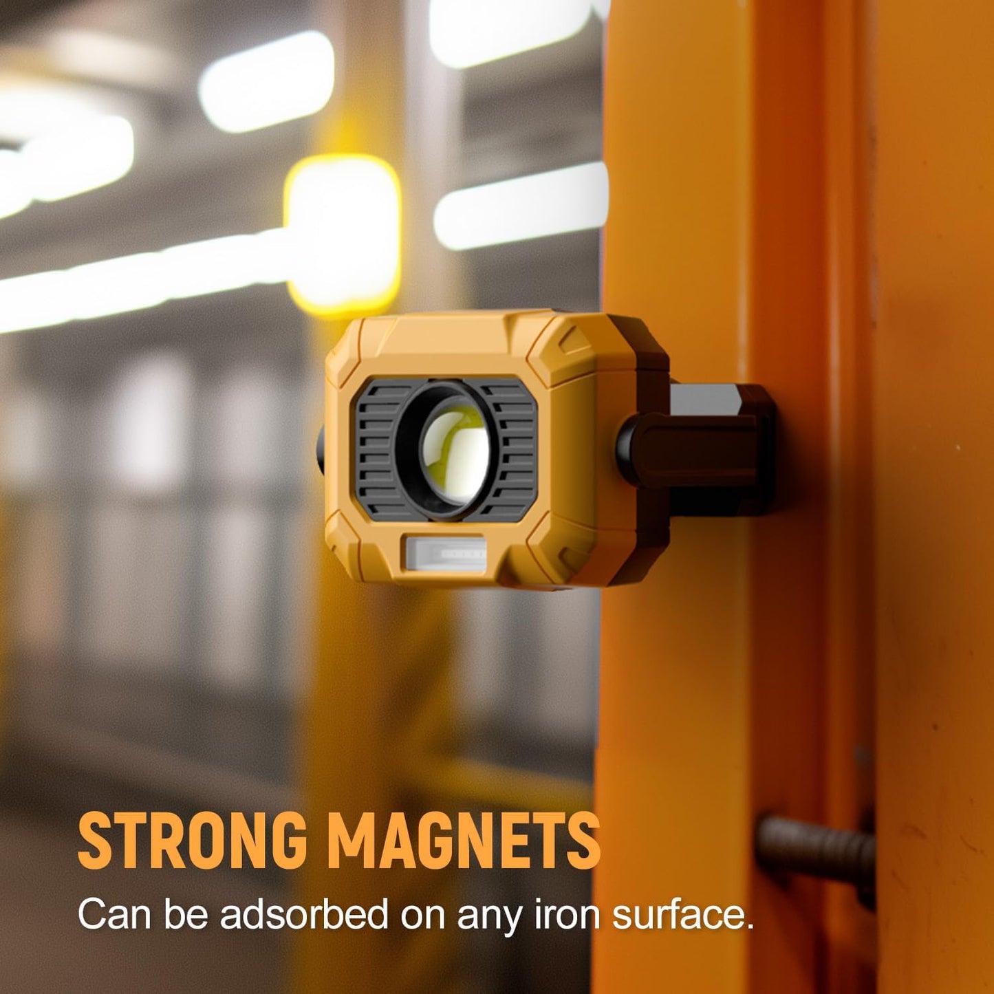 Adelante 2Pack Magnetic Work Light Rechargeable, 1500LM LED Work Light, 360° Rotating Stand 3 Color Temperature 12 Modes Waterproof Bright Flashlight for Mechanic, Shop, Working on Cars, Power Outages