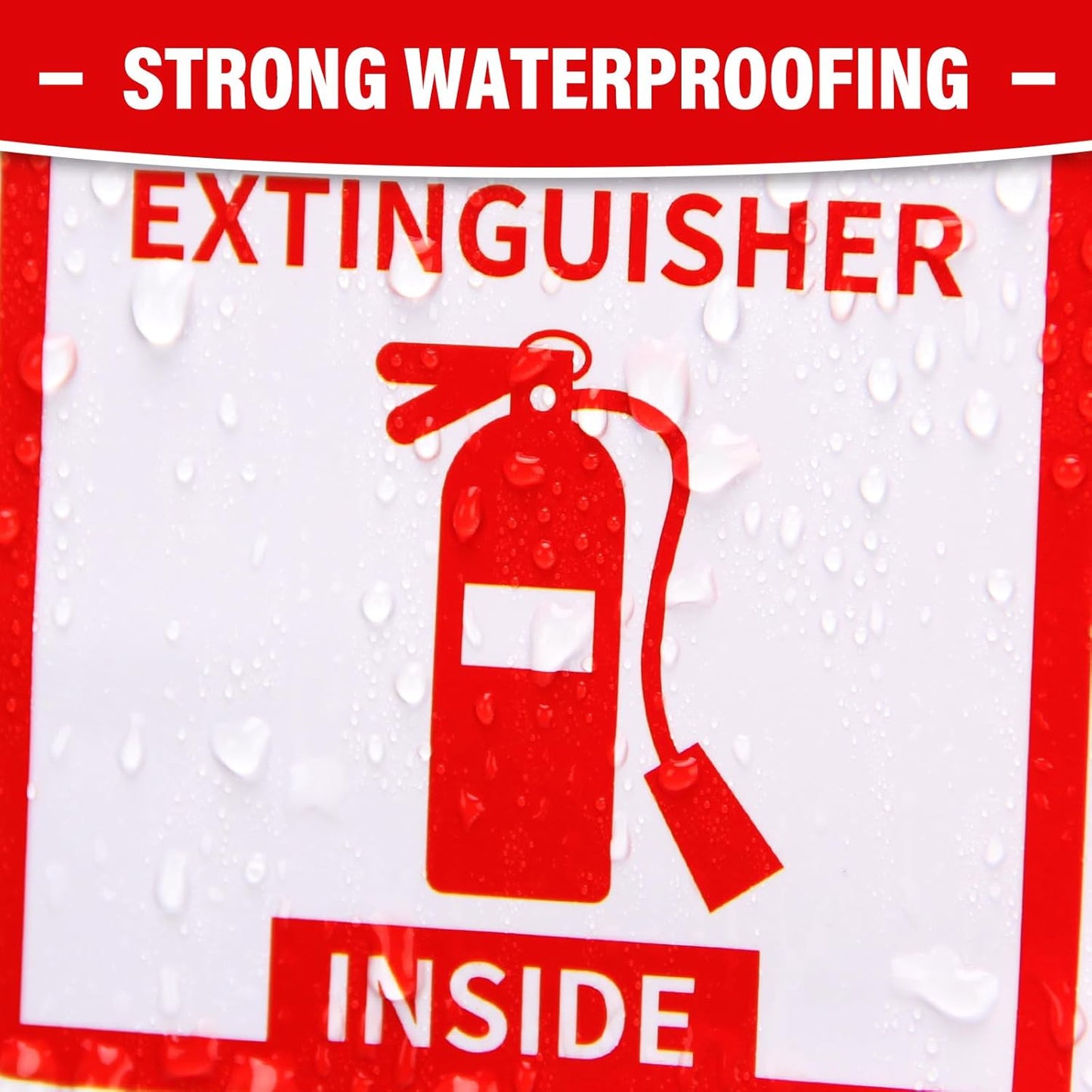 Madrigal Fire Extinguisher Inside Sticker Sign,2Pack 3x3" Self-Adhesive Vinyl, Weatherproof & UV Protected for Cars, Trailers, Rv's, Trucks and Vehicles, Red on White