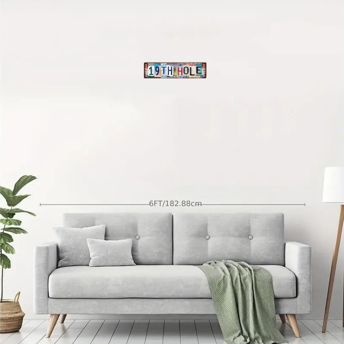 19TH HOLE Space Vintage Metal Tin Street Sign Bar Cafe Garage Cave Home Room Wall Bathroom Farmhouse Garden Porch Patio Decor, 16 x 4 Inch