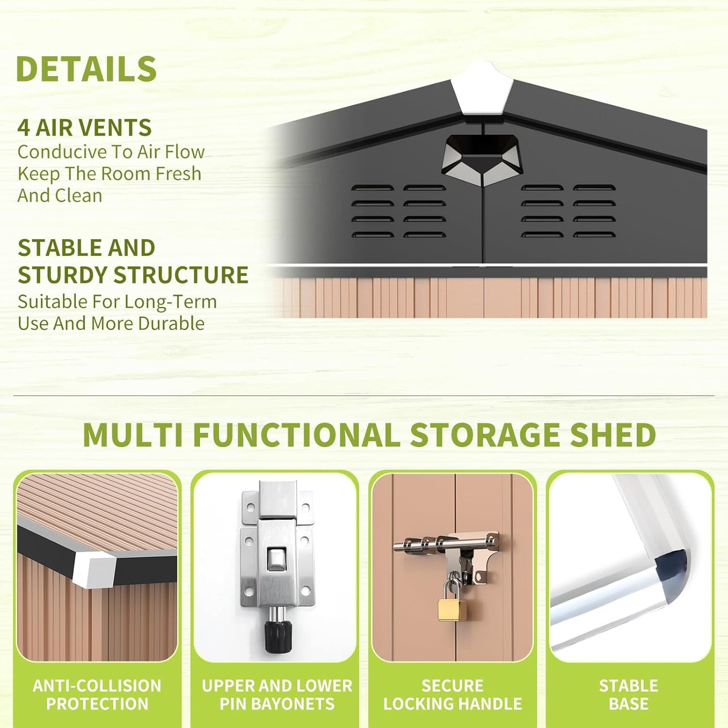 Metal Storage Shed,Outdoor Storage Building 10x8,Large Backyard Shed with Lockable Doors,Waterproof Outside Storage Shed