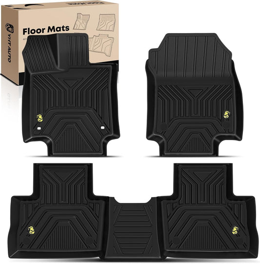 YHTAUTO Floor Mats Fit 2019-2025 Toyota RAV4(Not Fit Hybrid or Prime), TPE All Weather Car Mats Waterproof Anti-Slip Odorless Floor Liner, Interior Car Accessories Front & 2nd Row Liner