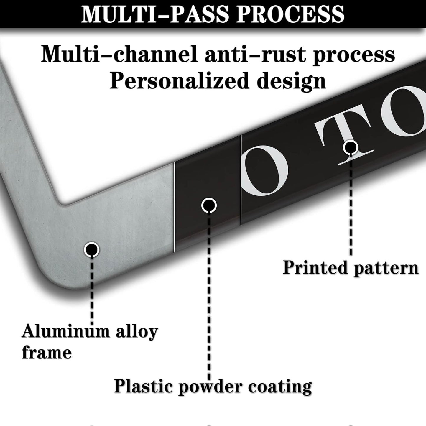 Front License Plate Bracket Black and White License Plate Frames Sometimes I Go Topless Aluminum Metal Car Accessory 2 Pack with Screw Covers Set