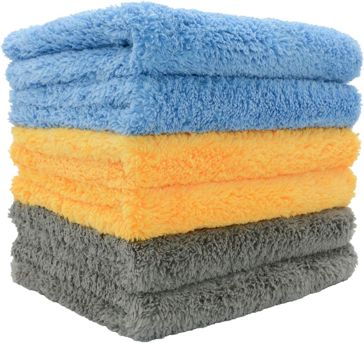 CARCAREZ Microfiber Towels for Cars, Car Drying Wash Detailing Towel with Plush Edgeless Microfiber Cloth (Multi)