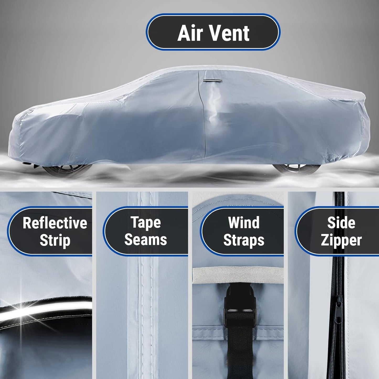 iCarCover Premium Car Cover for 1971-1976 Buick Lesabre Heavy Duty Waterproof All-Weather Automobiles Custom Fit Indoor Outdoor UV Snow Protection Covers with Straps and Bag