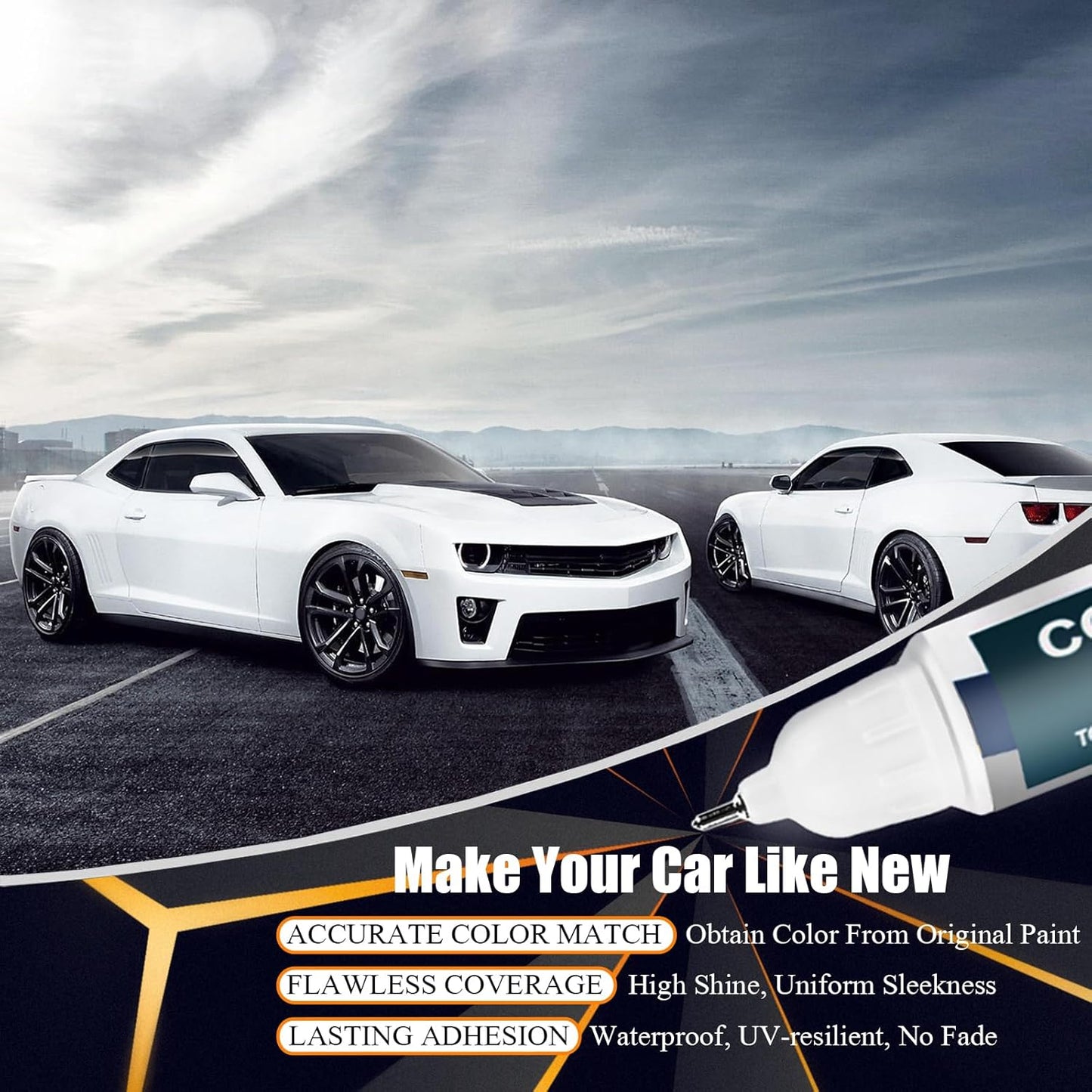 Black(GBA/WA8555) Touch Up Paint Compatible with Chevrolet, Car Paint Pen Scratch Repair Two-In-One Touch Up Paint, Premium Car Scratch Remover for Deep Scratches