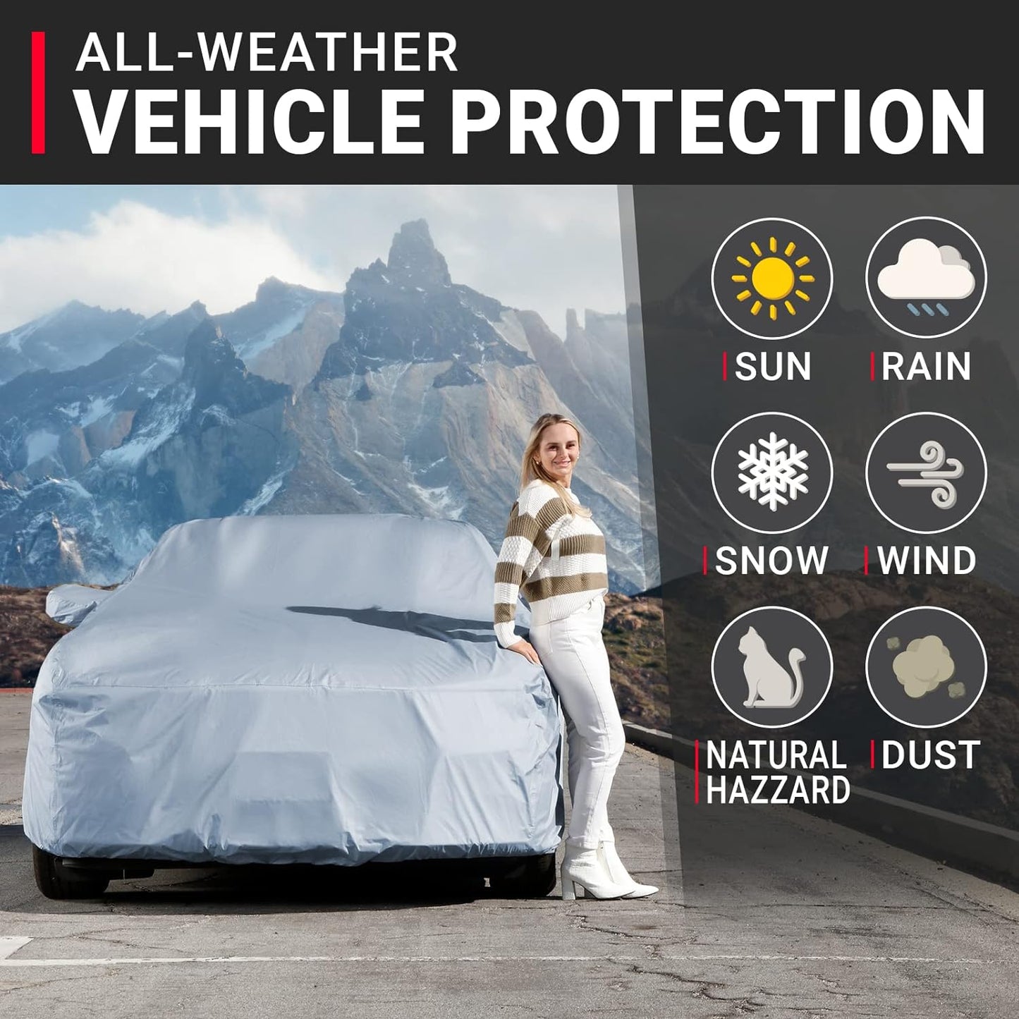 iCarCover Premium Car Cover for 1998-2002 Pontiac Trans AM Heavy Duty Waterproof All-Weather Automobiles Custom Fit Indoor Outdoor UV Snow Protection Covers with Straps and Bag
