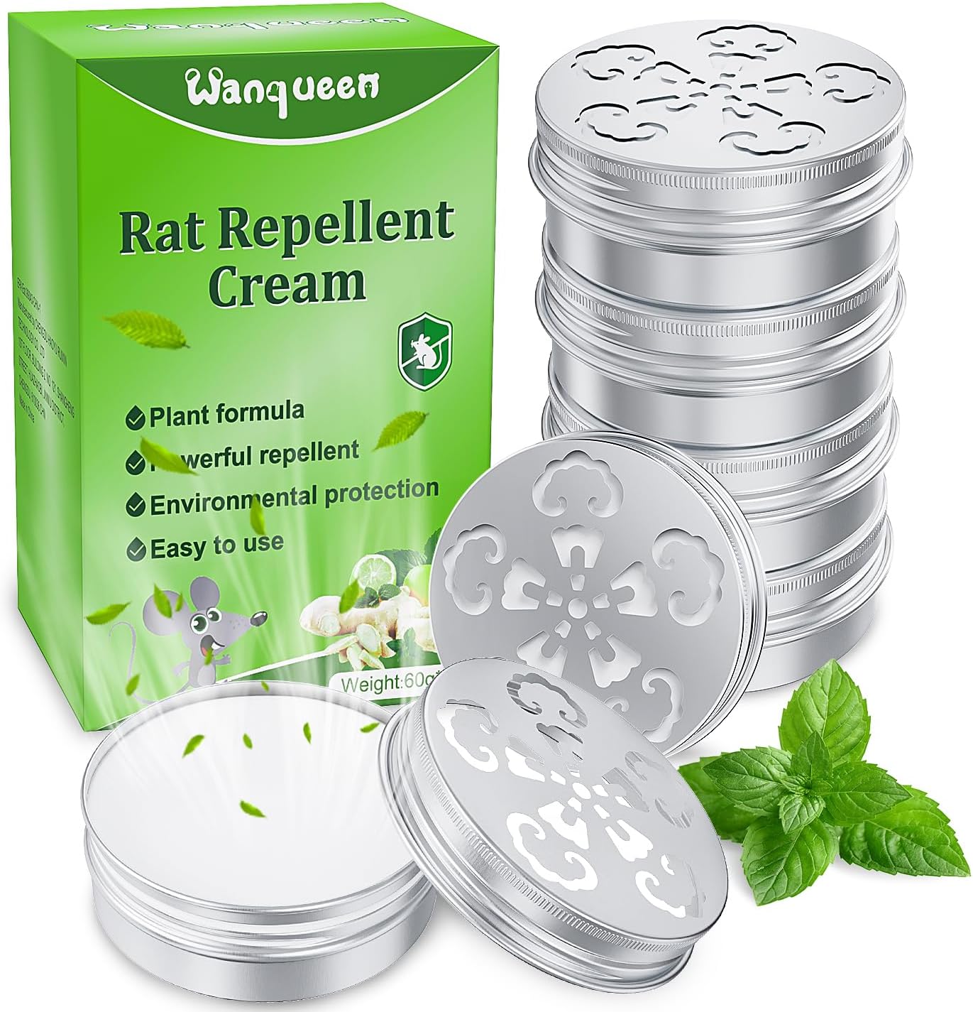 6 Pack Mouse Repellent for Car Engines, Peppermint Oil to Repel Mice and Rats, Mouse Repellent Keep Rodents Out of Car Rat Repellent for House Mice Repellent Outdoor