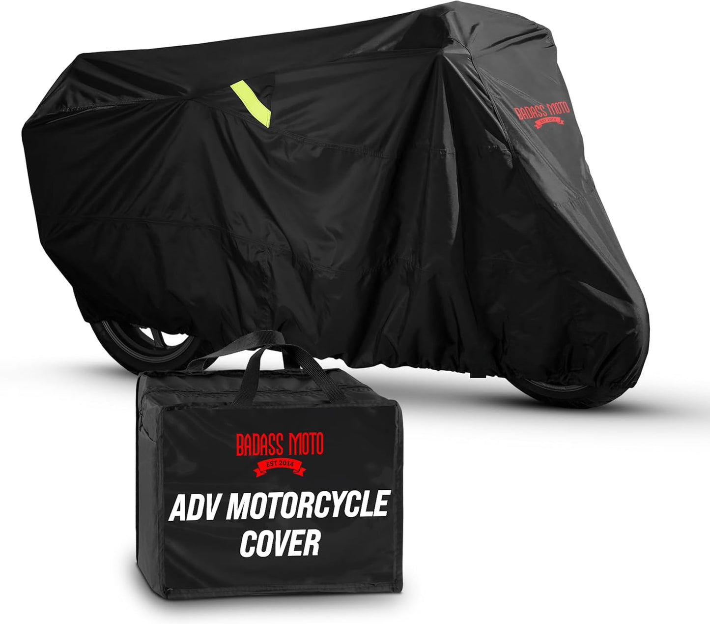 Badass Moto Ultimate Large Adventure Motorcycle Cover Waterproof Outdoor Adjusts to Top Case Motorcycle Sun Cover For Honda Africa, V-Strom 1050 ADV, Fits BMW R 1250 GS, KTM 1290 Super, HD Pan America