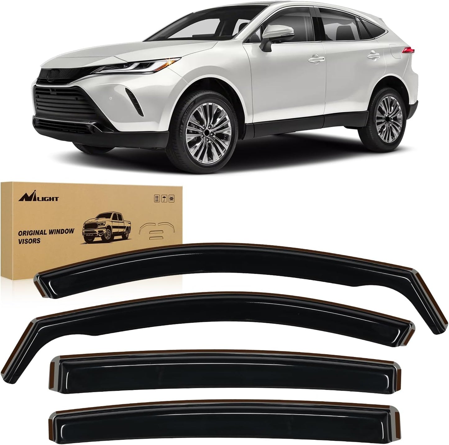 Nilight Vent Window Visors for Toyota Venza 2021 2022 2023 2024 2025, in-Channel Rain Guards, Original Window Deflectors-4PCS