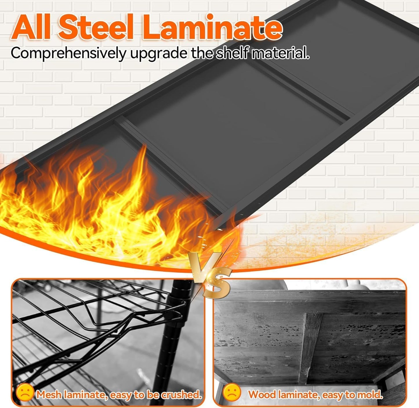 Metal Garage Shelving Unit, Heavy Duty Adjustable Storage Rack, Steel Shelving,2000 lbs Capacity, Industrial Shelves for Heavy Tools and Equipment (3-Tier 32" H x 32" W x 14" D)