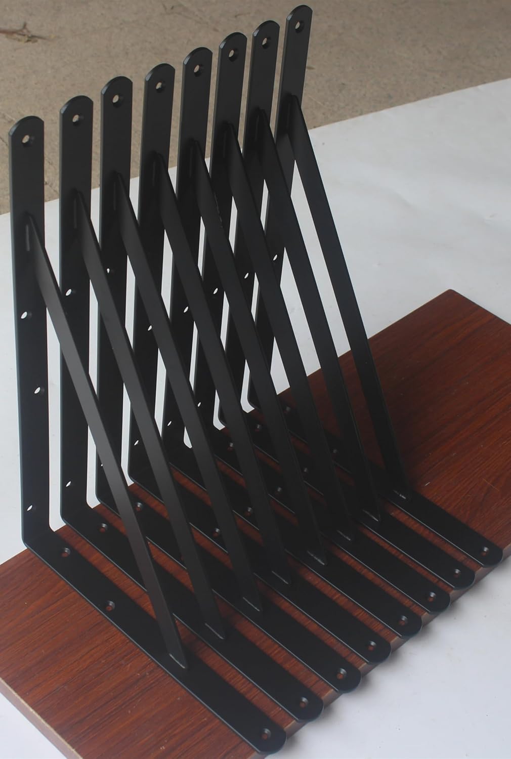 40 Pack L14 x H 10" Black Heavy Duty Shelf Brackets with Screws Metal Shelf Brackets Shelf Support Angle Brackets for Shelves L Brackets Heavy Duty Floating Shelf