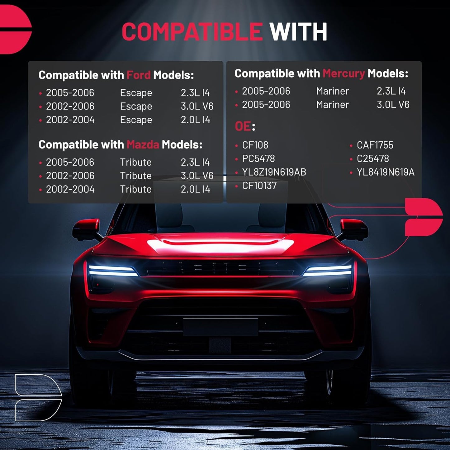 BDFHYK CF10137 Cabin Air Filter with Activated Carbon Compatible with Ford 2002-2006 Escape, Compatible with Mercury 2005-2006 Mariner